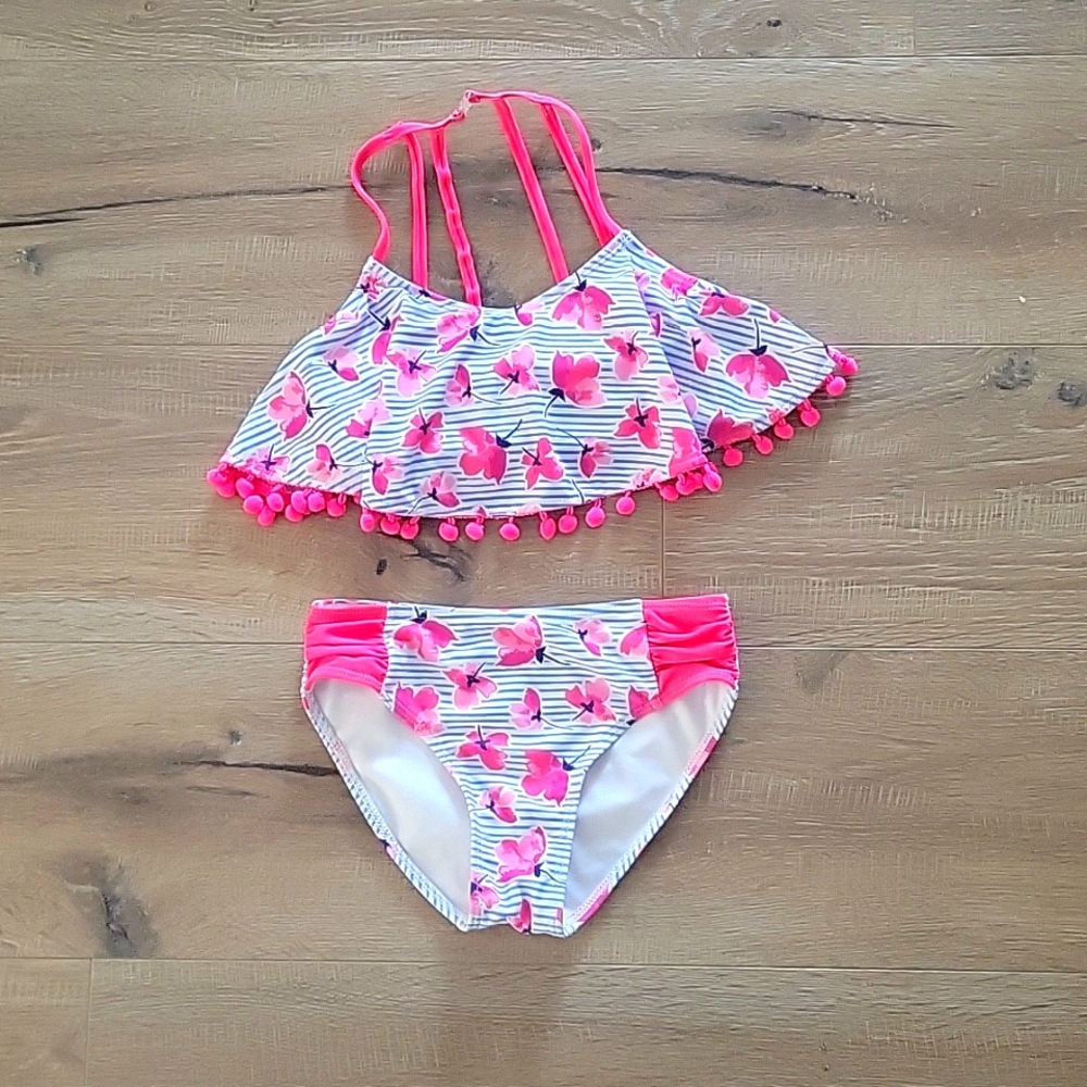 EUC Nicole Miller NY Girls 2 Piece Bikini - 7/8 yrs